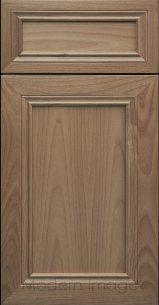 Corona Flat Panel Kitchen Cabinet in Fawn Stain with mitered molding